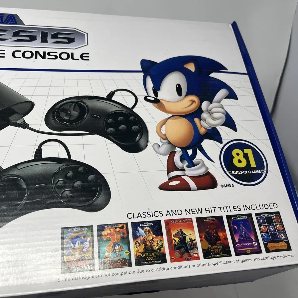 SEGA Genesis Classic Black Game Console W/ 81 Preloaded Games TV Plug N Play Box